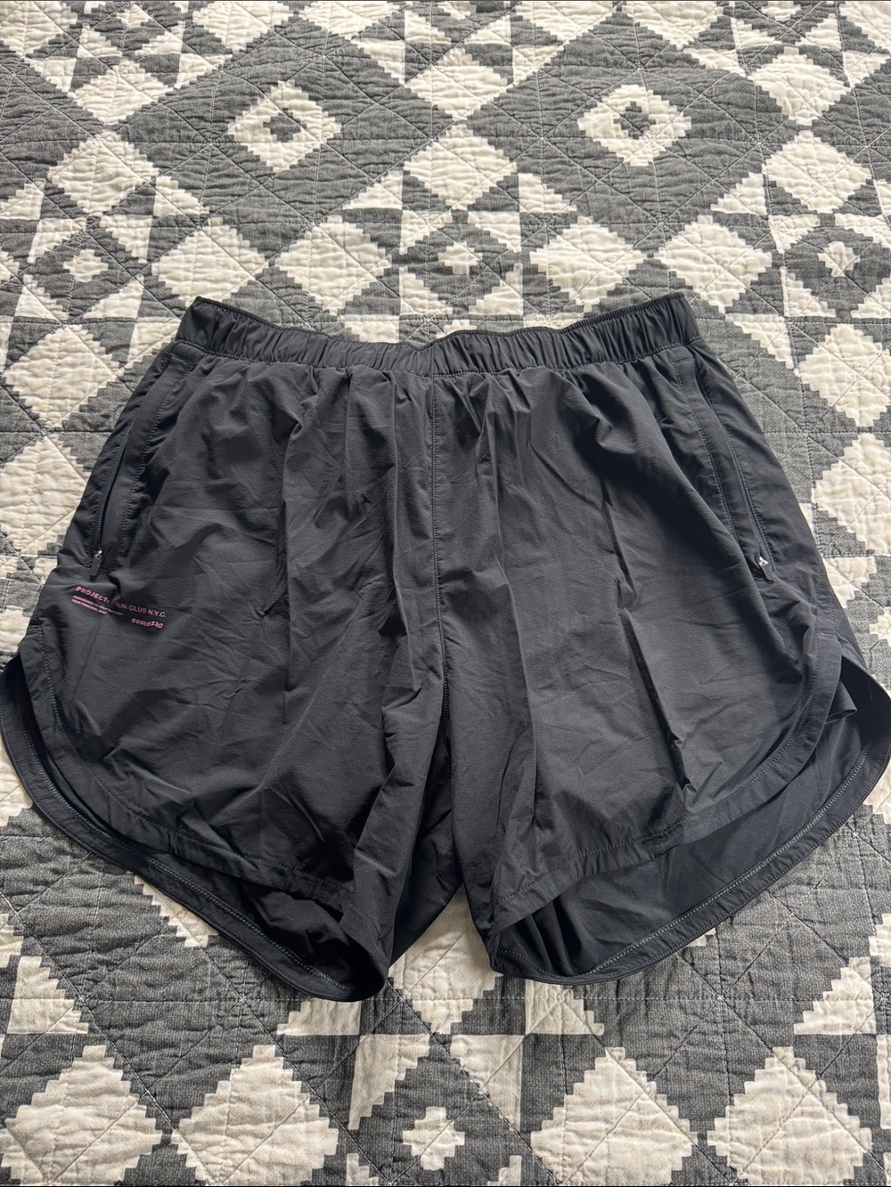 Men's Abercrombie YPB Black Athletic Lined Running Shorts with Elastic Waistband